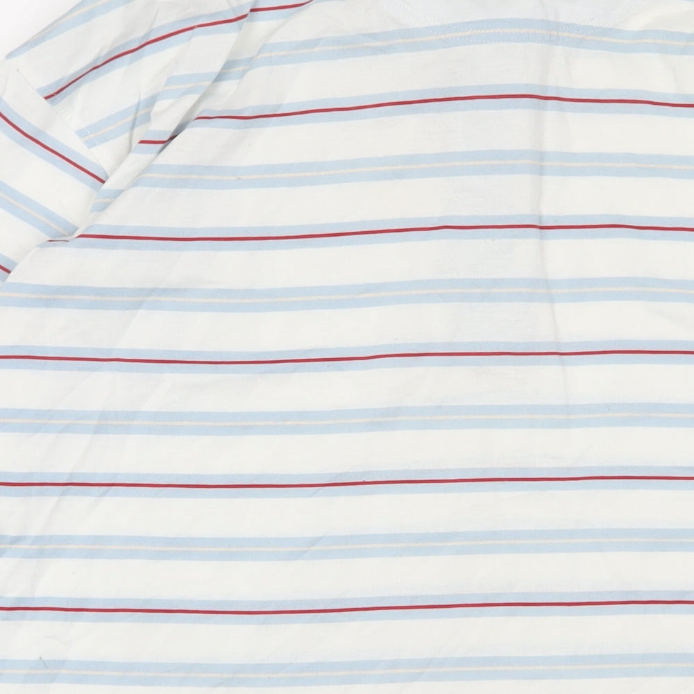 Slazenger Mens Blue Striped Cotton Basic Polo Size XL Collared Button - Golf