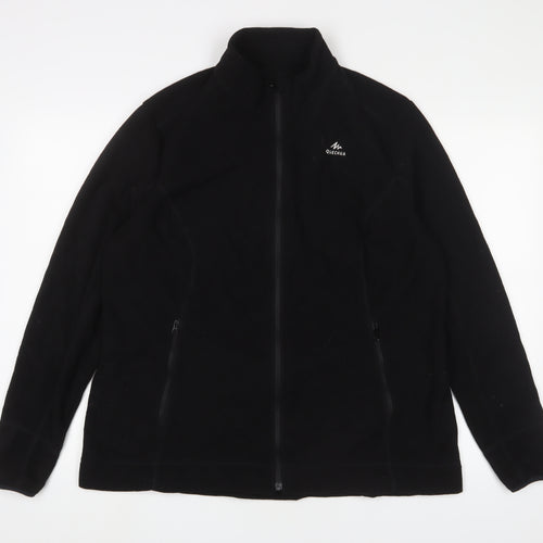 DECATHLON Mens Black Jacket Size L Zip - Logo, Embroidered