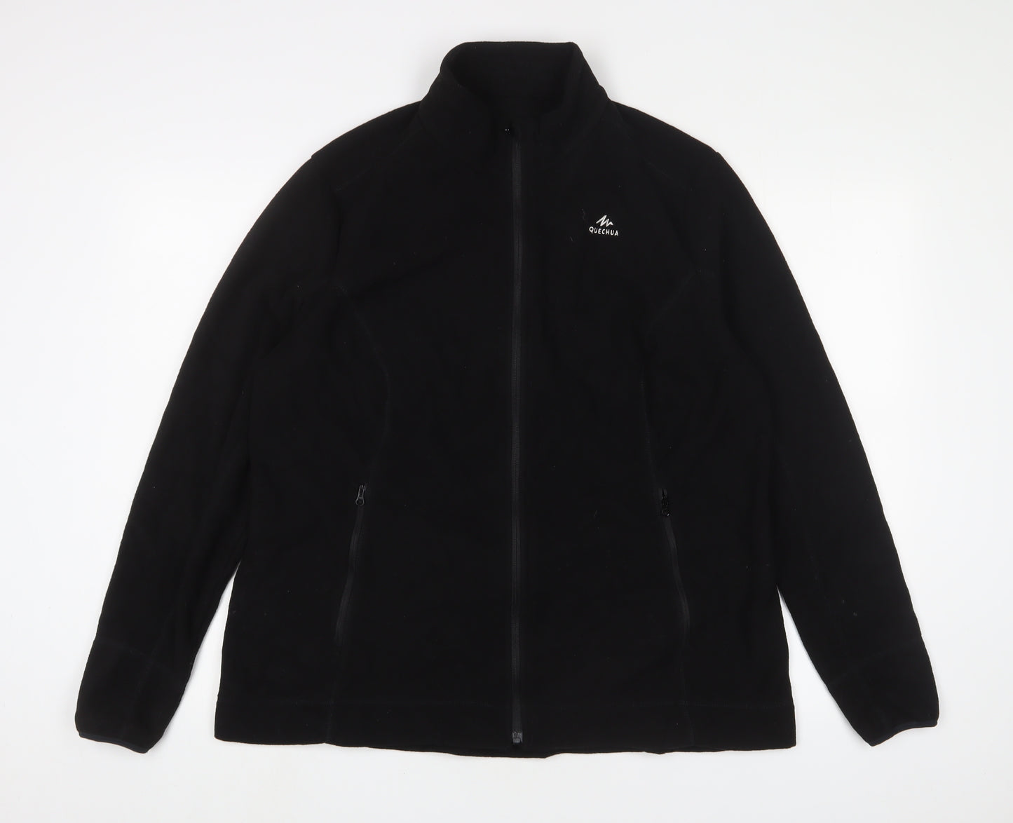 DECATHLON Mens Black Jacket Size L Zip - Logo, Embroidered