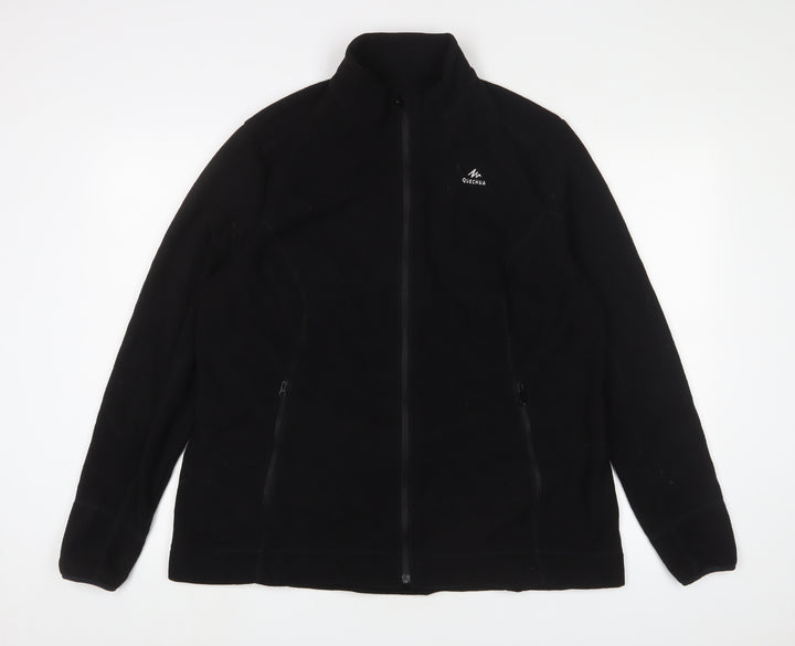 DECATHLON Mens Black Jacket Size L Zip - Logo, Embroidered