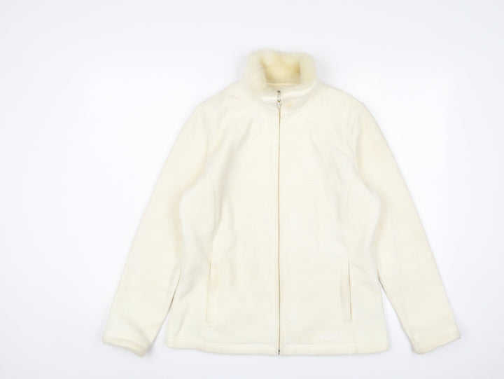 Maine Womens Ivory Jacket Size 12 Zip - Logo, Embroidered