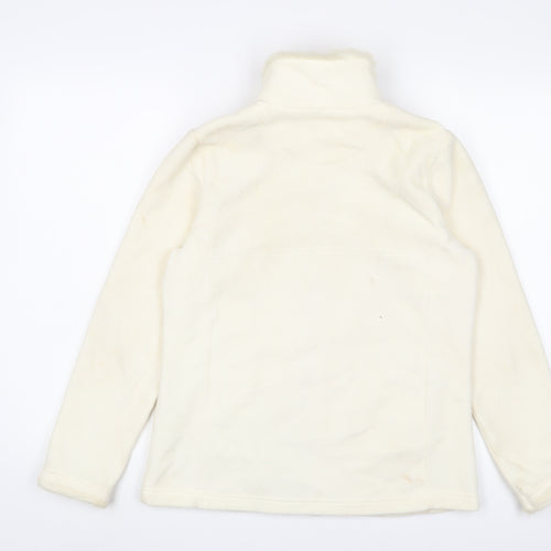 Maine Womens Ivory Jacket Size 12 Zip - Logo, Embroidered