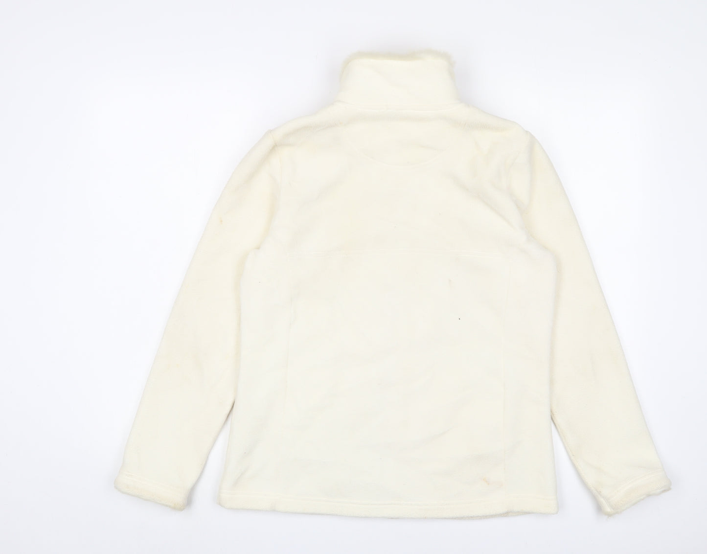 Maine Womens Ivory Jacket Size 12 Zip - Logo, Embroidered