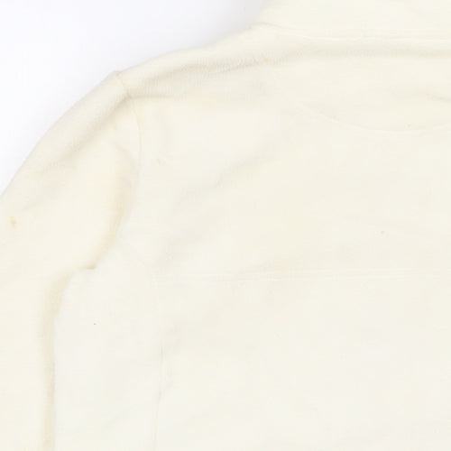 Maine Womens Ivory Jacket Size 12 Zip - Logo, Embroidered