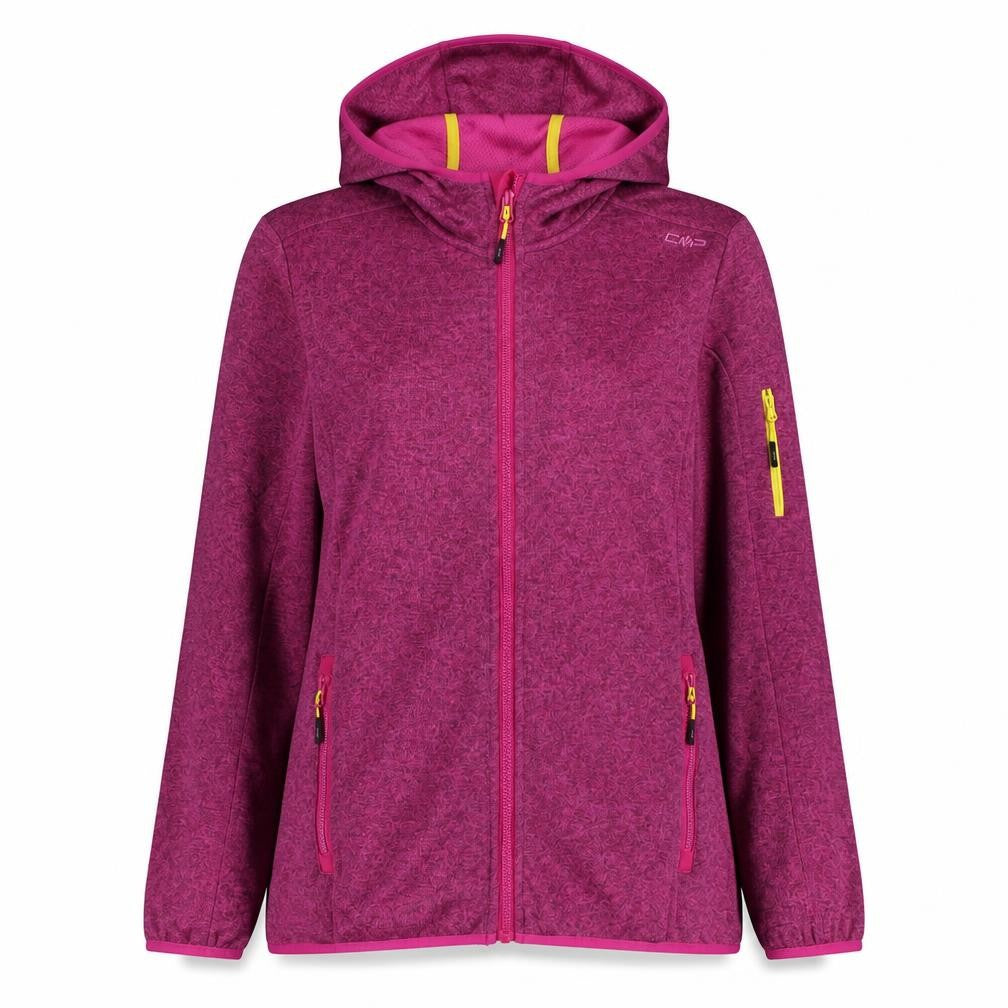 Front view of CMP women’s purple jacket, size 2XL, zip - logo, embroidered