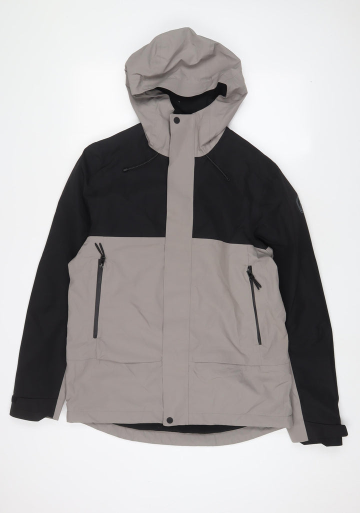 Marks and Spencer Mens Grey Rain Coat Coat Size M Zip - Zip Pockets