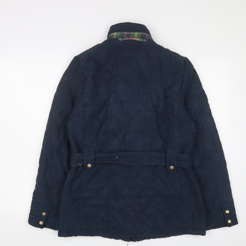 MUSTO Womens Blue Jacket Size 10 Zip - Logo, Embroidered