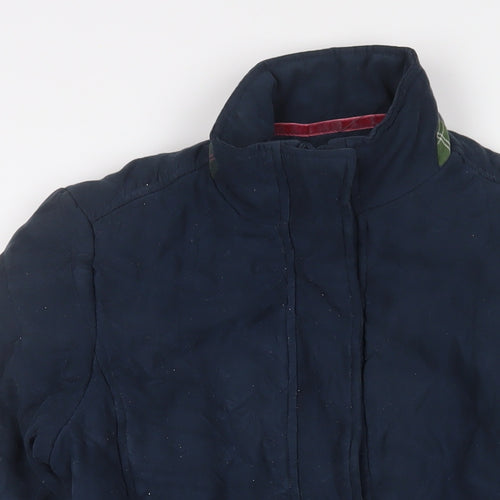 MUSTO Womens Blue Jacket Size 10 Zip - Logo, Embroidered