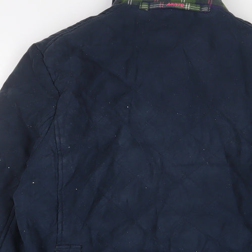 MUSTO Womens Blue Jacket Size 10 Zip - Logo, Embroidered