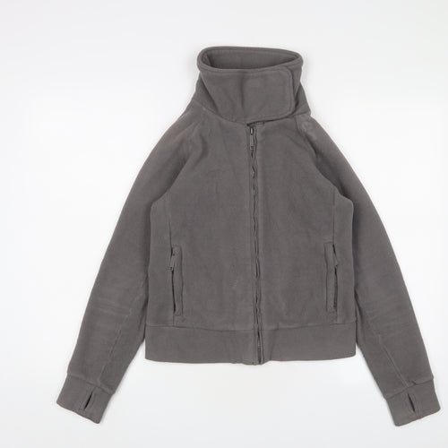 Bench Womens Grey Jacket Size S Zip - Logo, Embroidered