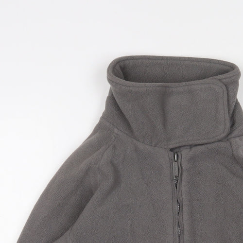 Bench Womens Grey Jacket Size S Zip - Logo, Embroidered