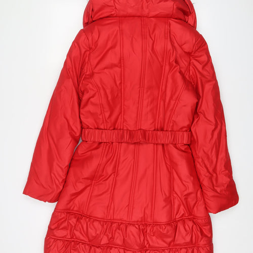 Libra Womens Yellow Quilted Coat Size 10 Zip - Belted