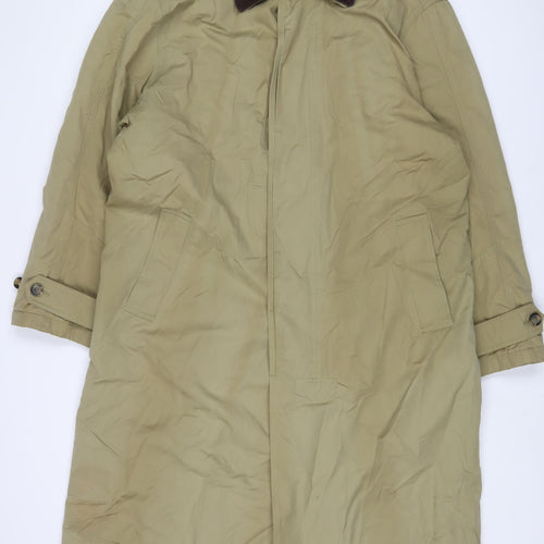 STONES Mens Beige Overcoat Coat Size XL Button - Pockets