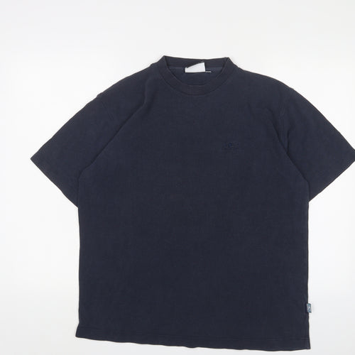 Oneills Mens Blue Cotton T-Shirt Size M Crew Neck - Logo, Embroidered