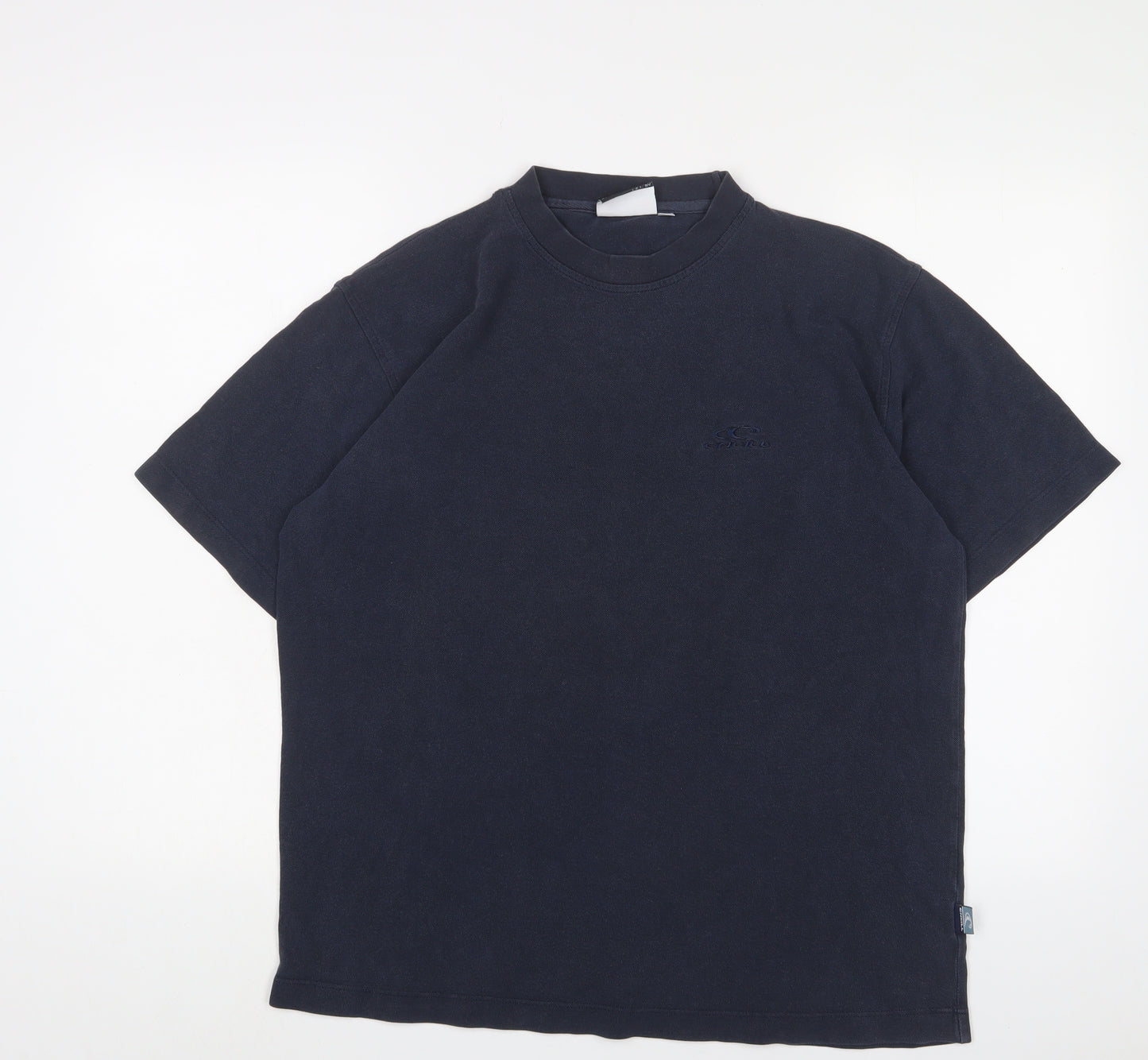 Oneills Mens Blue Cotton T-Shirt Size M Crew Neck - Logo, Embroidered