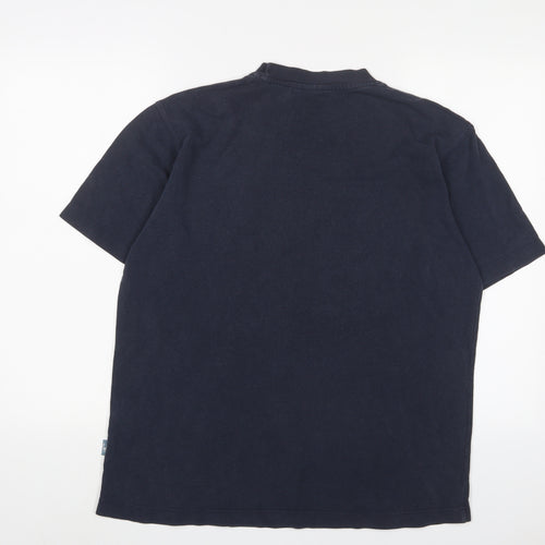 Oneills Mens Blue Cotton T-Shirt Size M Crew Neck - Logo, Embroidered