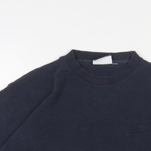 Oneills Mens Blue Cotton T-Shirt Size M Crew Neck - Logo, Embroidered