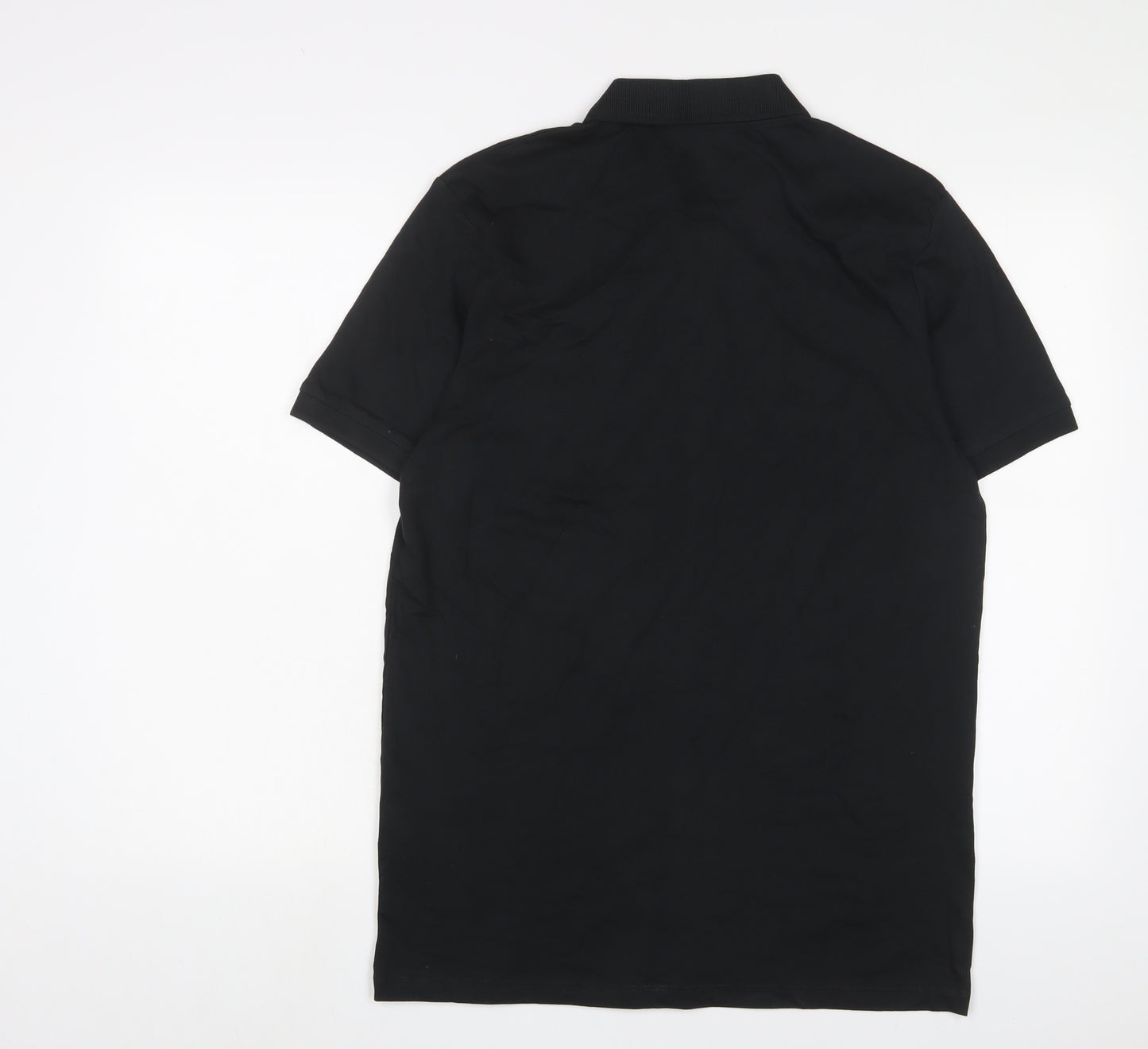 JACK & JONES Mens Black Cotton Polo Size L Collared Button - Logo