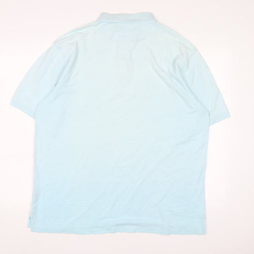 Rodd & Gunn Mens Blue Cotton Polo Size XL Collared Button - Logo, Embroidered