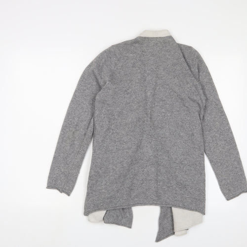 Benedetta B Womens Grey V-Neck Wool Cardigan Jumper Size S - Open