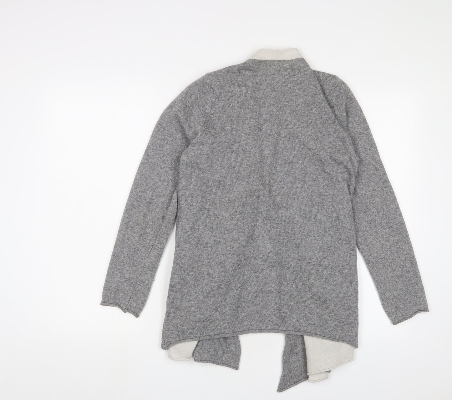 Benedetta B Womens Grey V-Neck Wool Cardigan Jumper Size S - Open