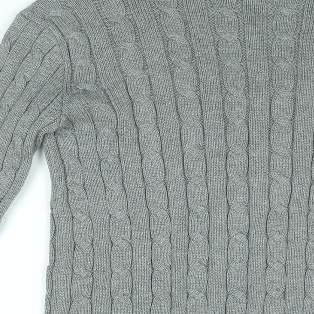 Polo Ralph Lauren Womens Grey V-Neck Cotton Pullover Jumper Size S