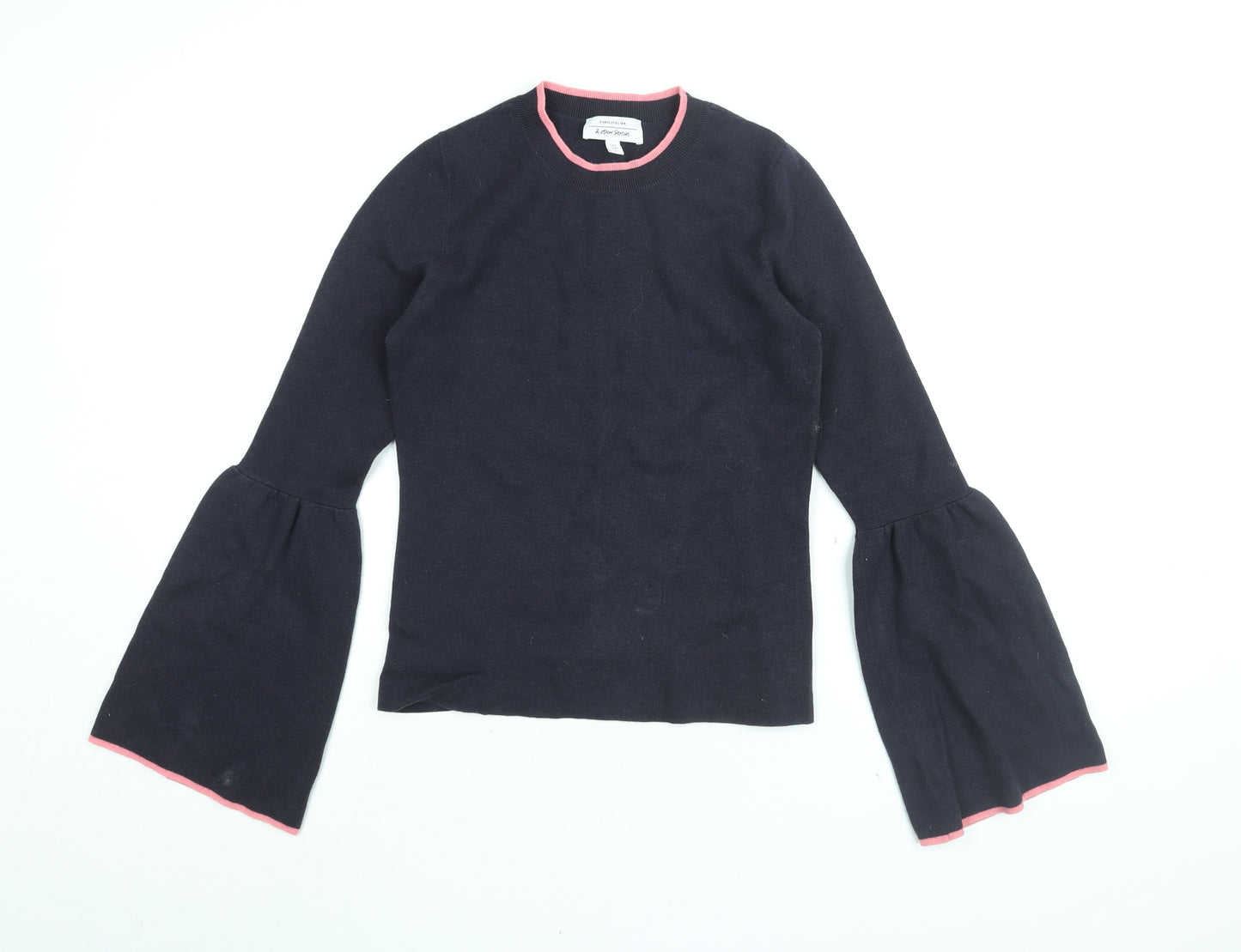 & Other Stories Womens Blue Wool Basic T-Shirt Size S Round Neck