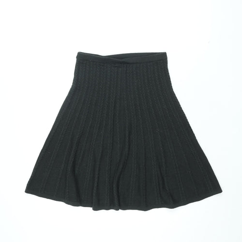 Phase Eight Womens Black Wool Skater Skirt Size S