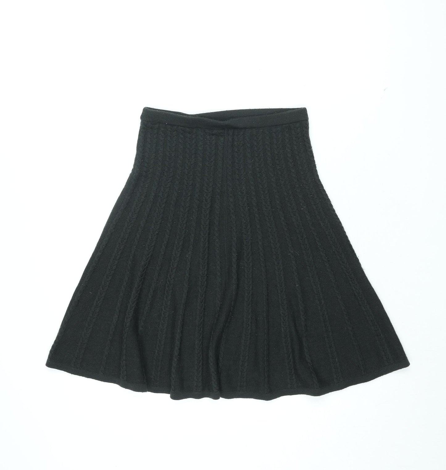 Phase Eight Womens Black Wool Skater Skirt Size S