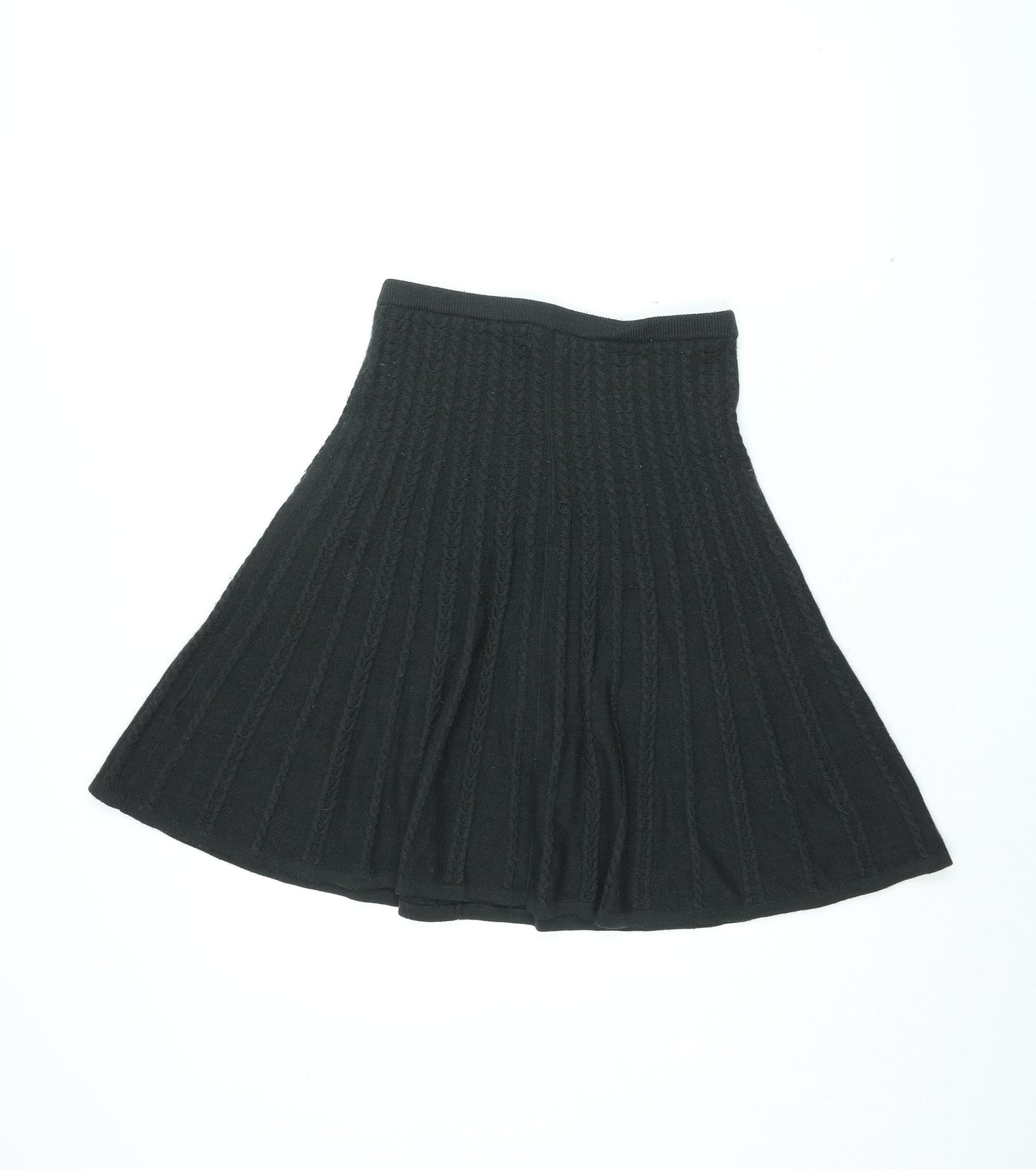 Phase Eight Womens Black Wool Skater Skirt Size S