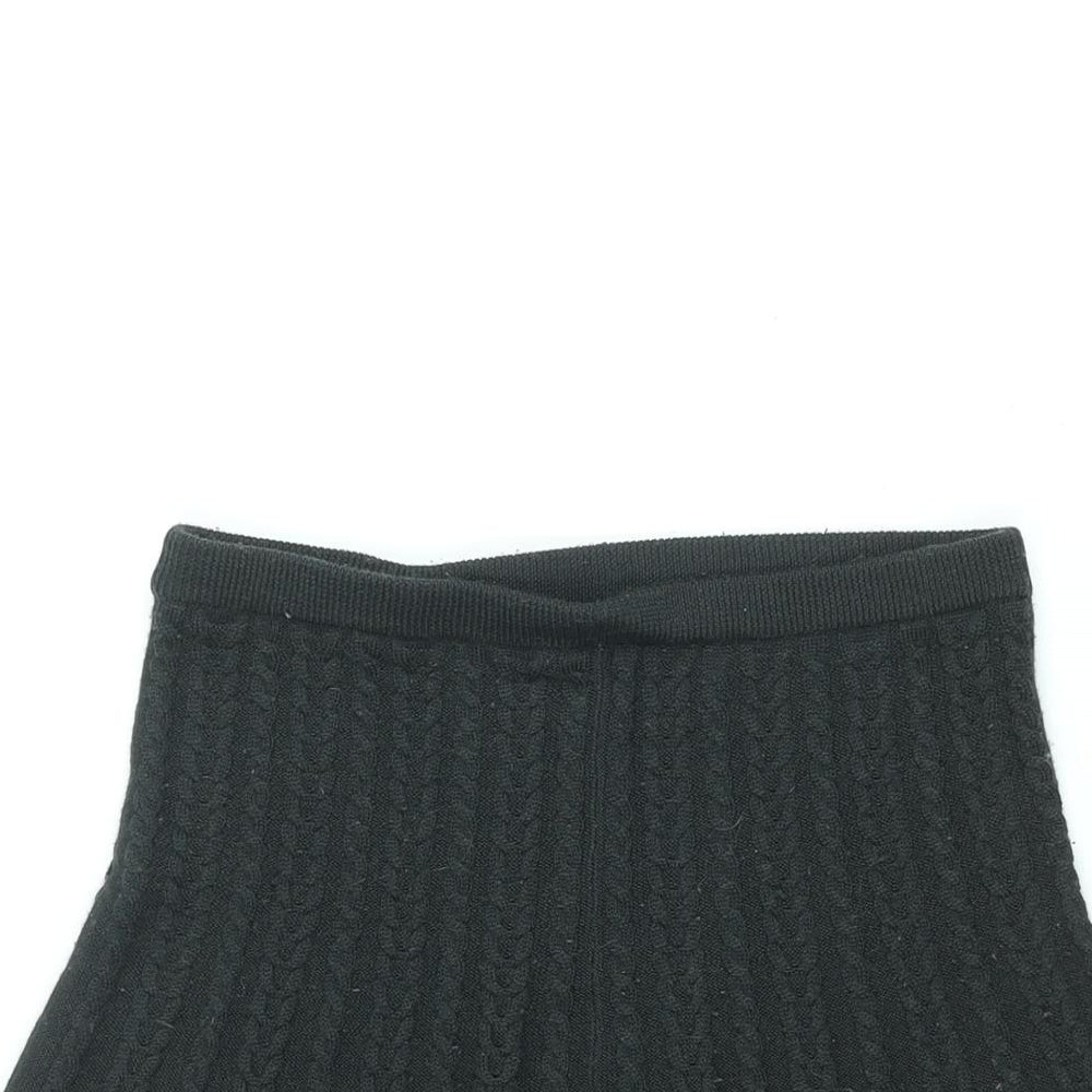 Phase Eight Womens Black Wool Skater Skirt Size S