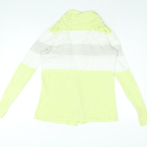 Banana Republic Womens Yellow V-Neck Striped Cotton Cardigan Jumper Size S