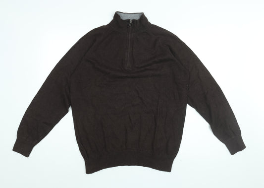 Marks and Spencer Mens Brown Cotton Pullover Sweatshirt Size M