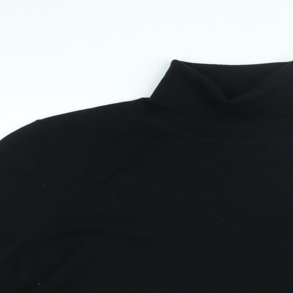 Marks and Spencer Womens Black Roll Neck Wool Pullover Jumper Size 18