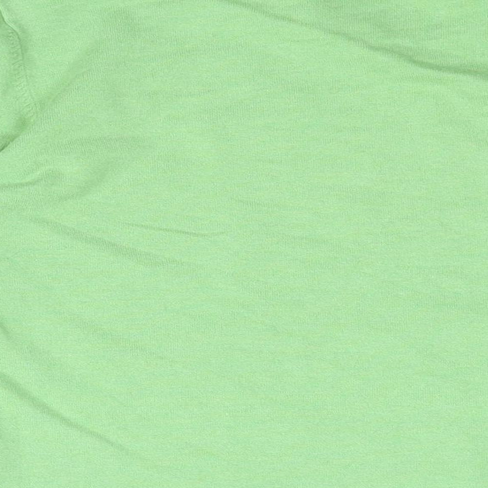 Lands' End Womens Green Cotton Basic T-Shirt Size 14 Collared