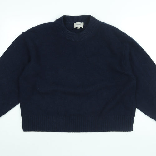 Reformation Womens Blue Round Neck Cashmere Pullover Jumper Size S