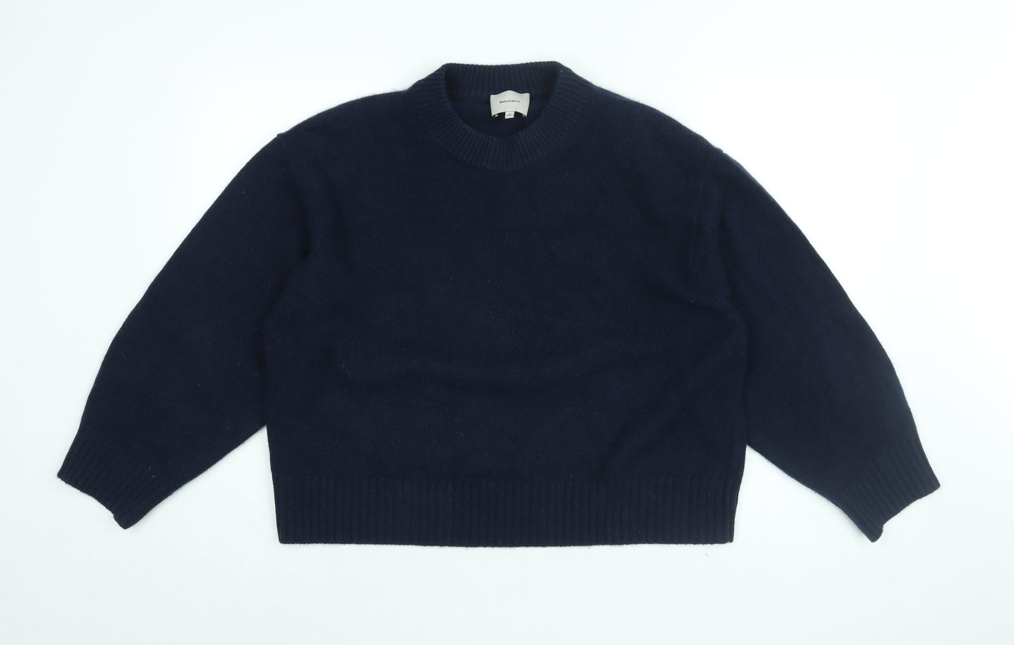 Reformation Womens Blue Round Neck Cashmere Pullover Jumper Size S