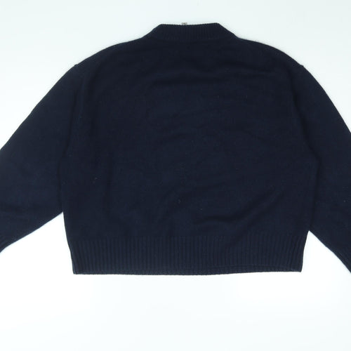 Reformation Womens Blue Round Neck Cashmere Pullover Jumper Size S
