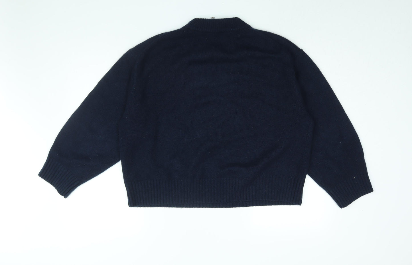 Reformation Womens Blue Round Neck Cashmere Pullover Jumper Size S