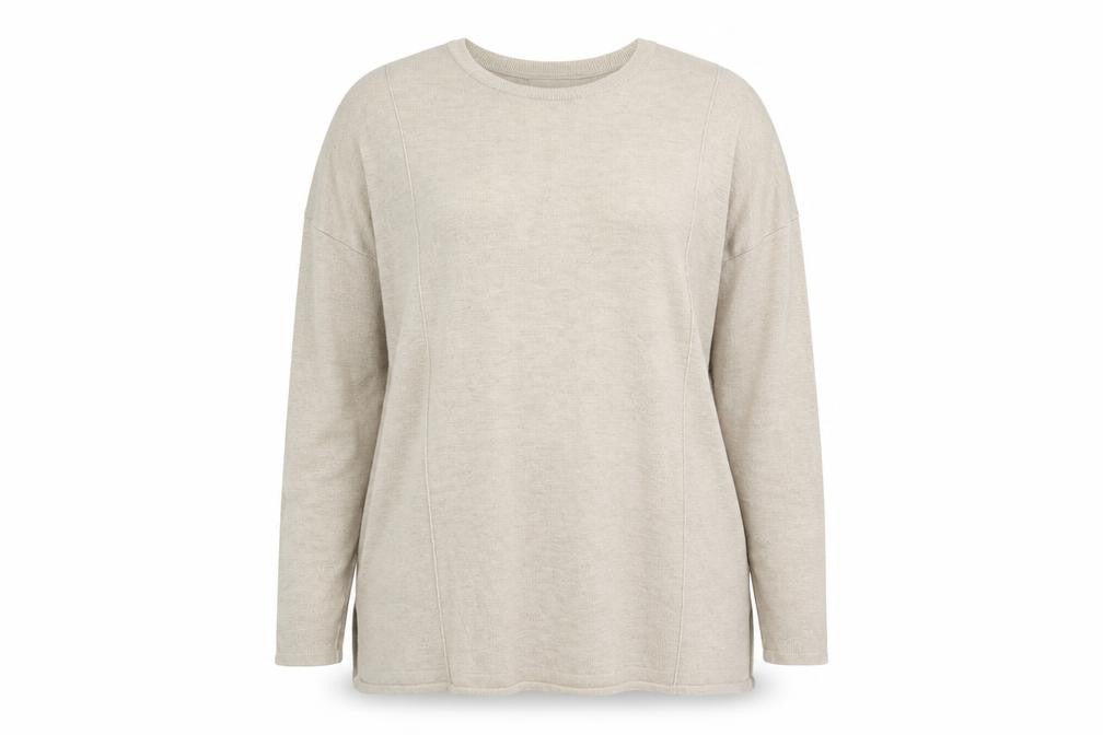 Gray & Willow Womens Beige Viscose Basic T-Shirt Size M Round Neck
