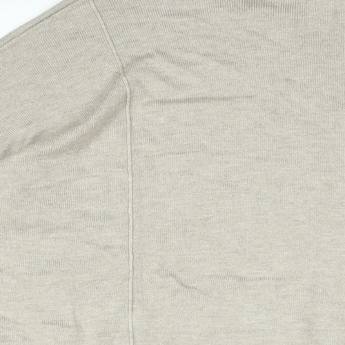 Gray & Willow Womens Beige Viscose Basic T-Shirt Size M Round Neck