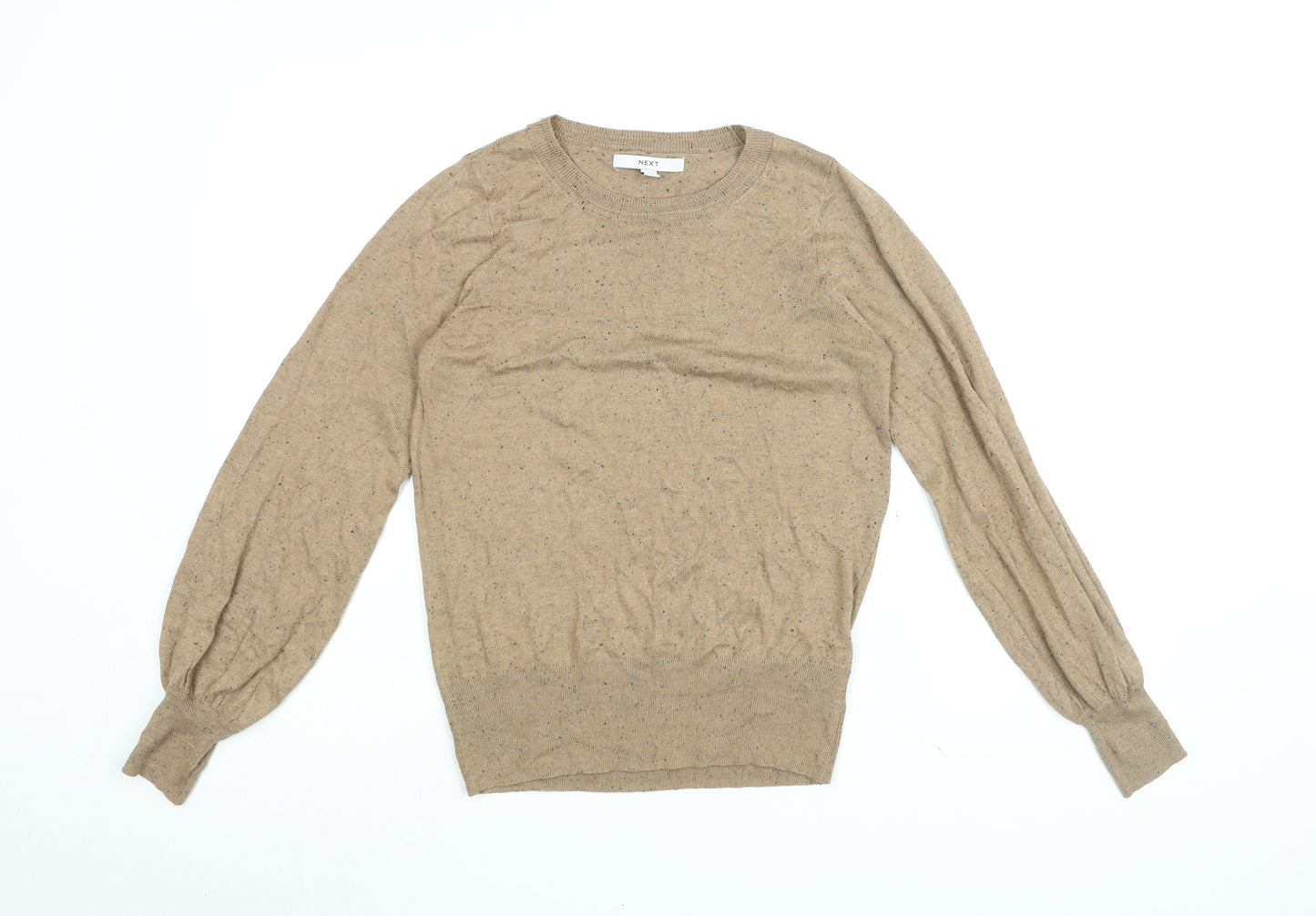 NEXT Womens Brown Viscose Basic T-Shirt Size S Round Neck