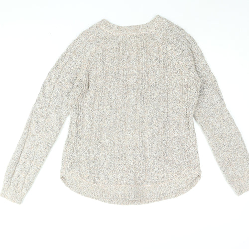 Maine Womens Pink Round Neck Acrylic Pullover Jumper Size 10