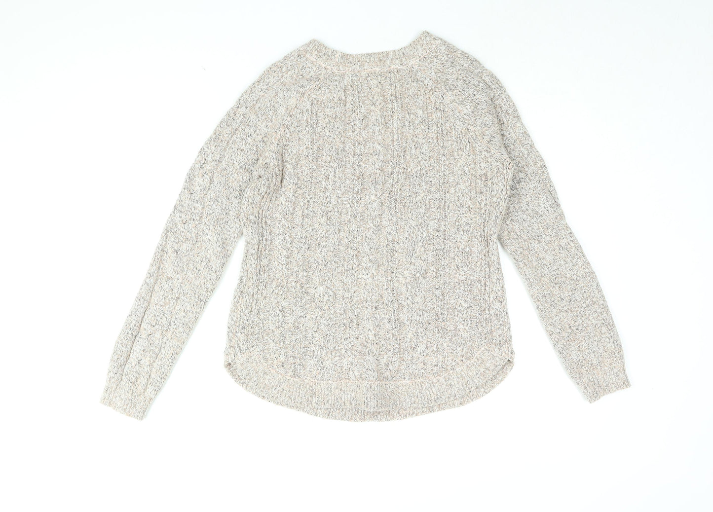 Maine Womens Pink Round Neck Acrylic Pullover Jumper Size 10