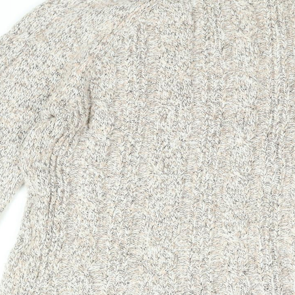 Maine Womens Pink Round Neck Acrylic Pullover Jumper Size 10