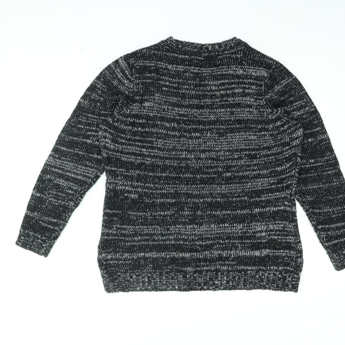 Bonmarché Womens Black Round Neck Acrylic Pullover Jumper Size S - Dog Print