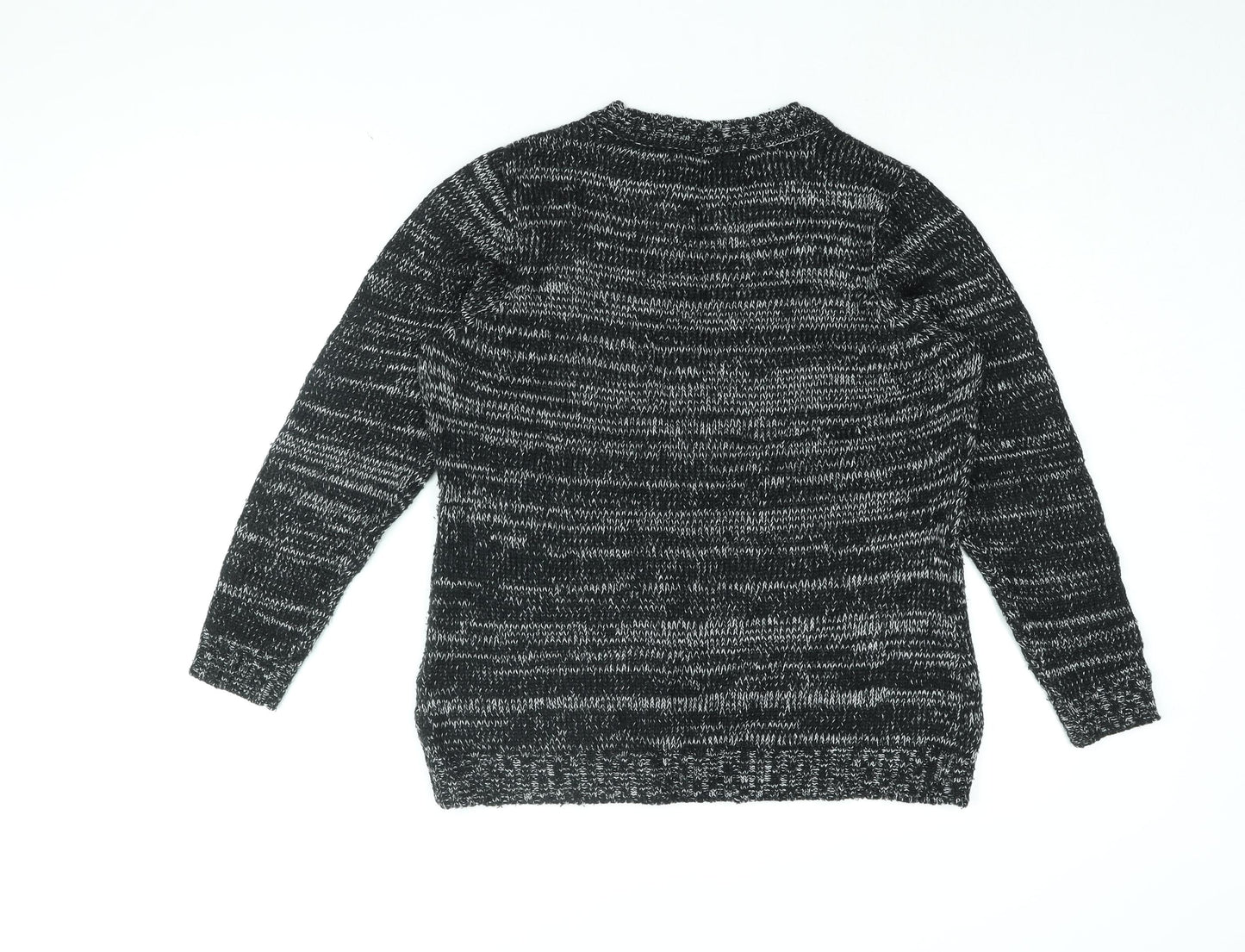 Bonmarché Womens Black Round Neck Acrylic Pullover Jumper Size S - Dog Print