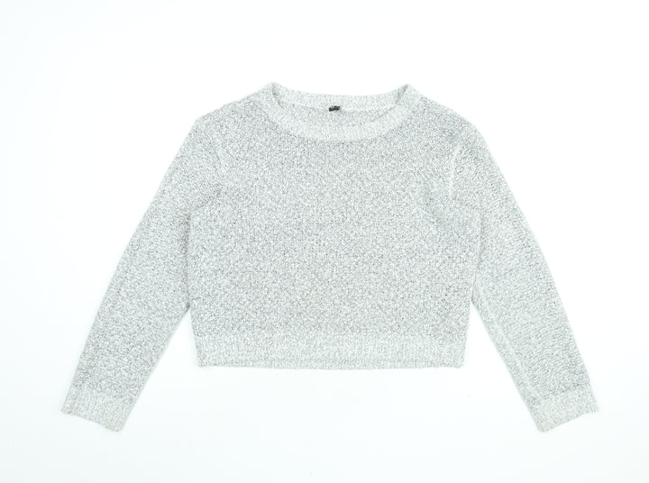 H&M Womens Grey Round Neck Acrylic Pullover Jumper Size L