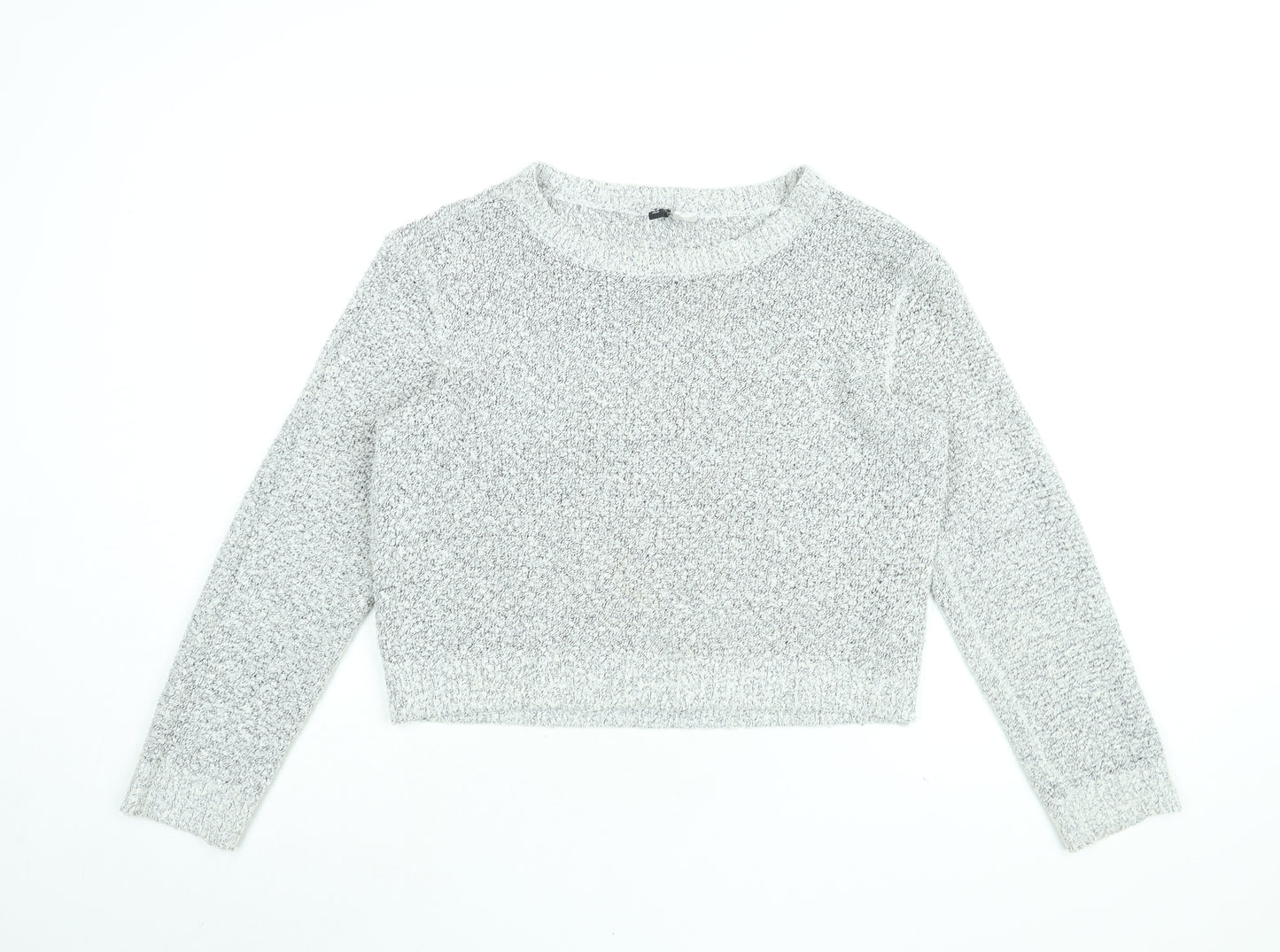 H&M Womens Grey Round Neck Acrylic Pullover Jumper Size L