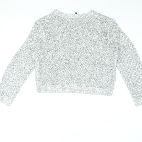 H&M Womens Grey Round Neck Acrylic Pullover Jumper Size L